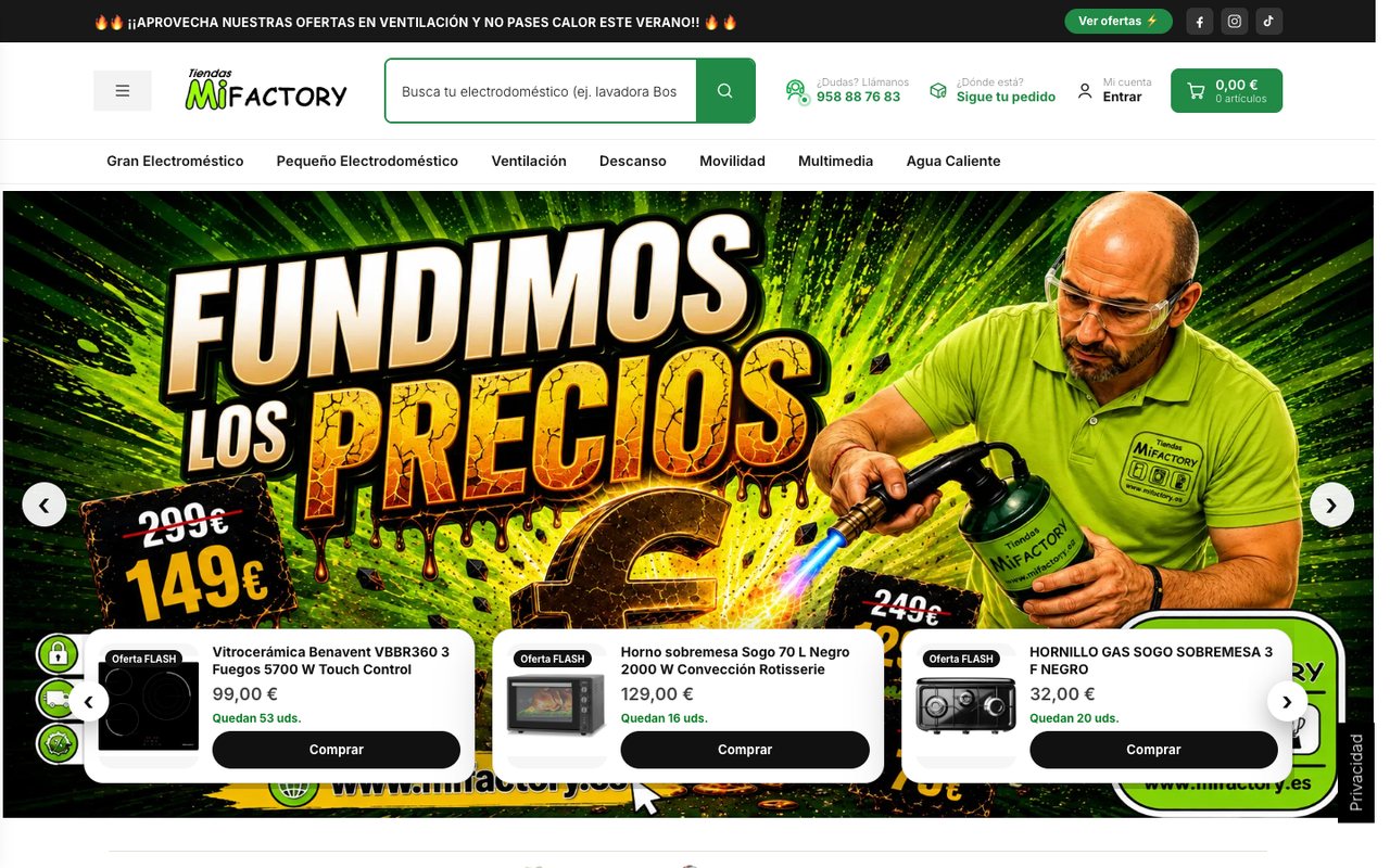 Web de Tiendas Mi Factory